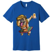 Cool Dabbing With Dog Holding Beer Cup Gift Oktoberfest Gif Gift Premium T-Shirt