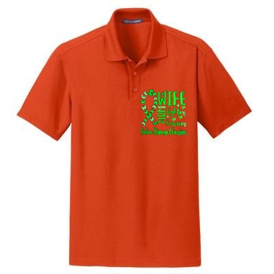 Celiac Disease Wife Mom Warrior Green Ribbon Butterfly Cute Gift Dry Zone Grid Polo