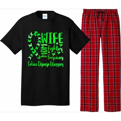 Celiac Disease Wife Mom Warrior Green Ribbon Butterfly Cute Gift Pajama Set