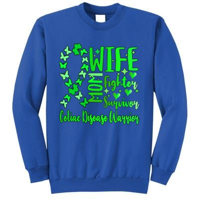 Celiac Disease Wife Mom Warrior Green Ribbon Butterfly Cute Gift Sweatshirt