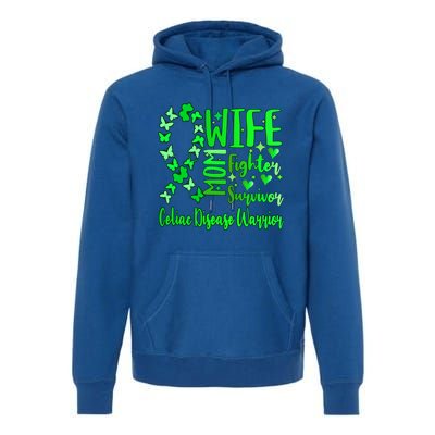 Celiac Disease Wife Mom Warrior Green Ribbon Butterfly Cute Gift Premium Hoodie