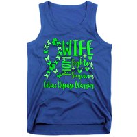 Celiac Disease Wife Mom Warrior Green Ribbon Butterfly Cute Gift Tank Top