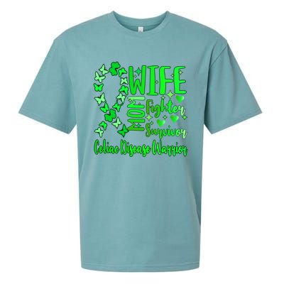 Celiac Disease Wife Mom Warrior Green Ribbon Butterfly Cute Gift Sueded Cloud Jersey T-Shirt