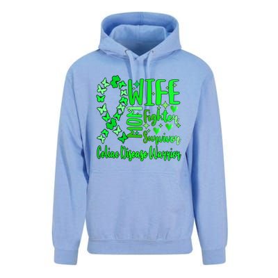 Celiac Disease Wife Mom Warrior Green Ribbon Butterfly Cute Gift Unisex Surf Hoodie