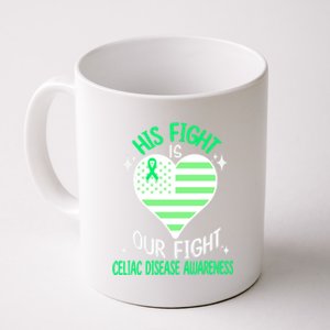 Celiac Disease Warrior His Fight Is Our Fight Usa Flag Heart Cool Gift Coffee Mug