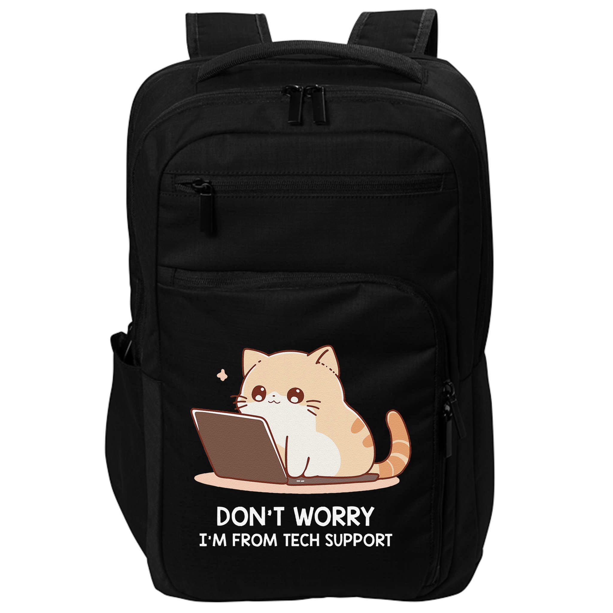 Cat DonT Worry IM From Tech Support Impact Tech Backpack