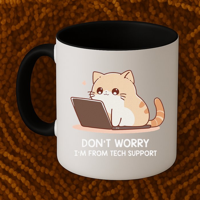Cat DonT Worry IM From Tech Support Mug