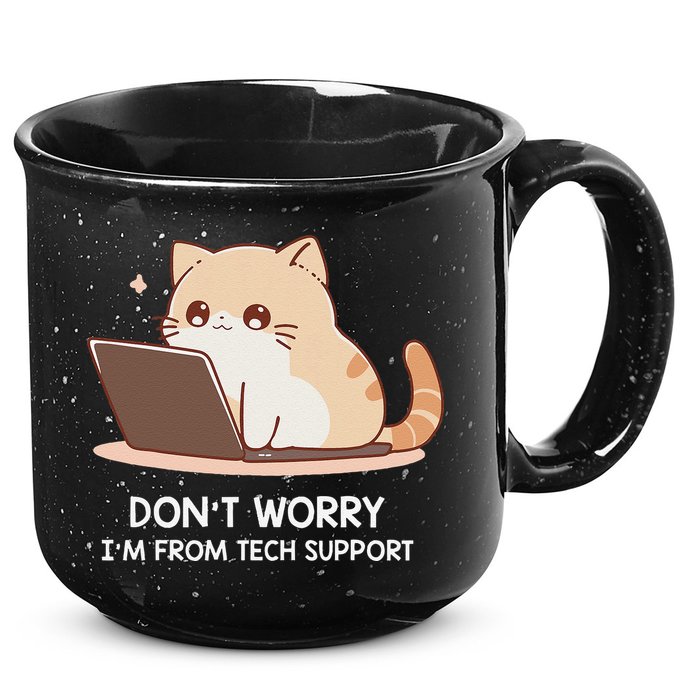 Cat DonT Worry IM From Tech Support 15oz Campfire Ceramic Mug
