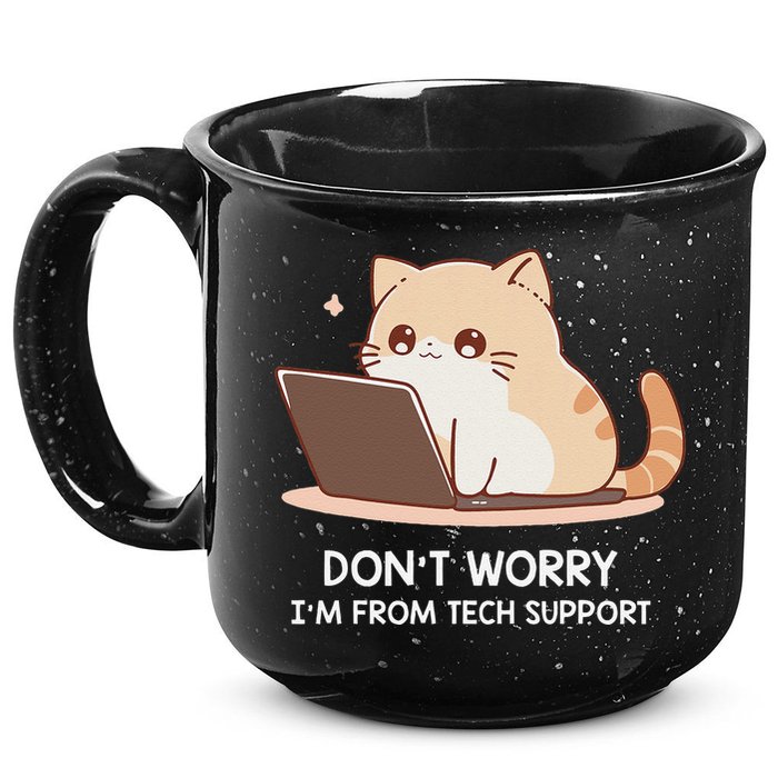 Cat DonT Worry IM From Tech Support 15oz Campfire Ceramic Mug