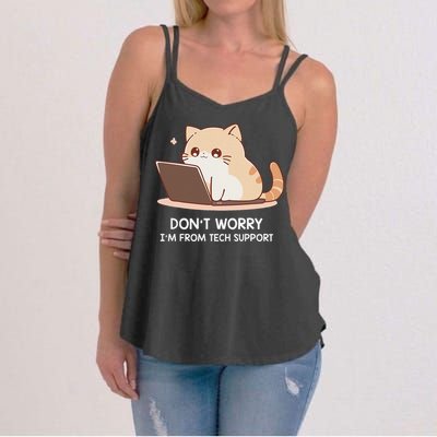 Cat DonT Worry IM From Tech Support Women's Strappy Tank