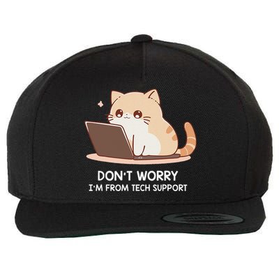 Cat DonT Worry IM From Tech Support Wool Snapback Cap