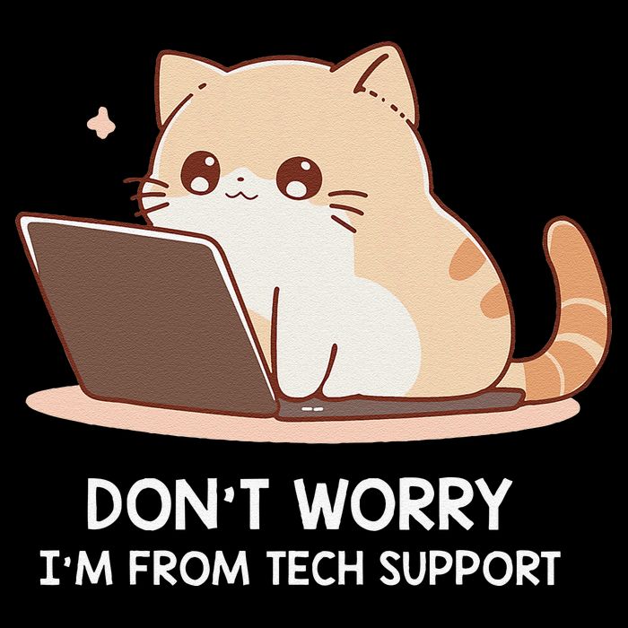 Cat DonT Worry IM From Tech Support Wool Snapback Cap