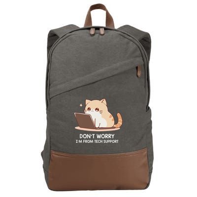 Cat DonT Worry IM From Tech Support Cotton Canvas Backpack