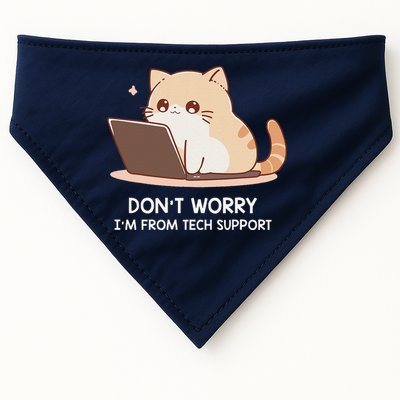 Cat DonT Worry IM From Tech Support USA-Made Doggie Bandana