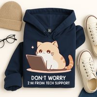 Cat DonT Worry IM From Tech Support Hoodie