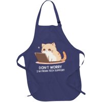Cat DonT Worry IM From Tech Support Full-Length Apron With Pockets