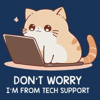 Cat DonT Worry IM From Tech Support Full-Length Apron With Pockets