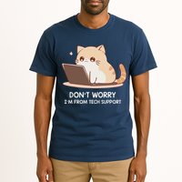 Cat DonT Worry IM From Tech Support Tall T-Shirt