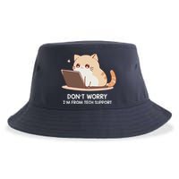 Cat DonT Worry IM From Tech Support Sustainable Bucket Hat