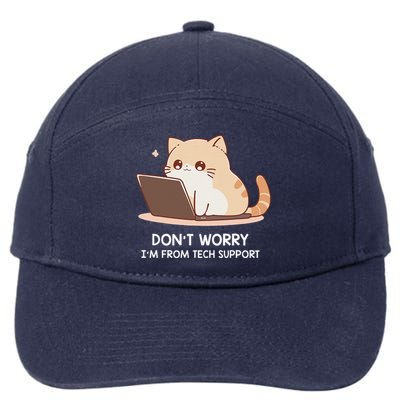 Cat DonT Worry IM From Tech Support 7-Panel Snapback Hat