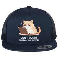 Cat DonT Worry IM From Tech Support Flatbill Hat