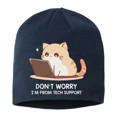 Cat DonT Worry IM From Tech Support Sustainable Beanie