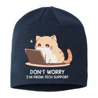 Cat DonT Worry IM From Tech Support Sustainable Beanie