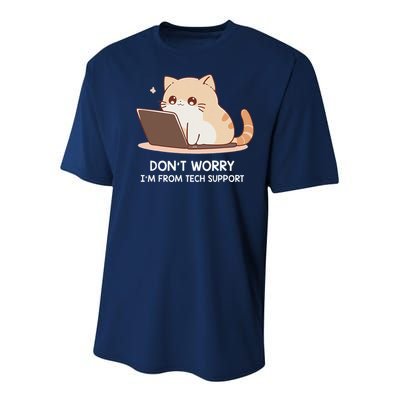 Cat DonT Worry IM From Tech Support Youth Performance Sprint T-Shirt