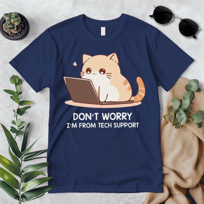 Cat DonT Worry IM From Tech Support Premium T-Shirt