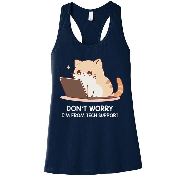 Cat DonT Worry IM From Tech Support Womens Tank Top
