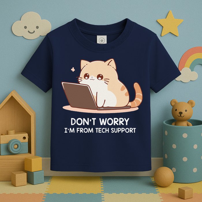 Cat DonT Worry IM From Tech Support Toddler T-Shirt