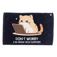 Cat DonT Worry IM From Tech Support Grommeted Golf Towel