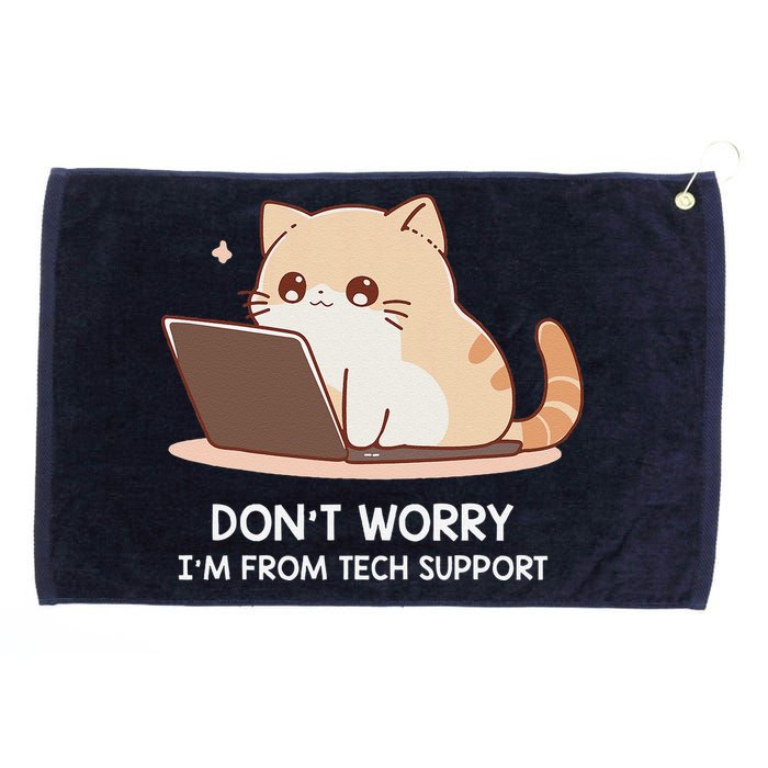 Cat DonT Worry IM From Tech Support Grommeted Golf Towel