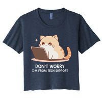 Cat DonT Worry IM From Tech Support Crop Top