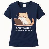 Cat DonT Worry IM From Tech Support Womens T-Shirt