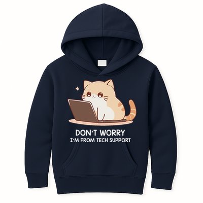 Cat DonT Worry IM From Tech Support Kids Hoodie