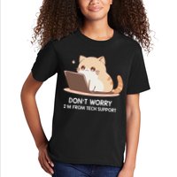 Cat DonT Worry IM From Tech Support Kids T-Shirt