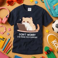 Cat DonT Worry IM From Tech Support Kids T-Shirt
