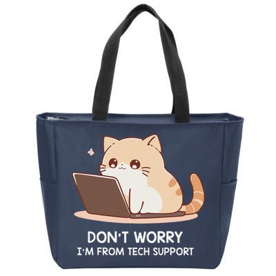 Cat DonT Worry IM From Tech Support Zip Tote Bag