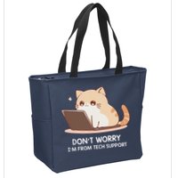 Cat DonT Worry IM From Tech Support Zip Tote Bag