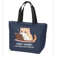 Cat DonT Worry IM From Tech Support Zip Tote Bag