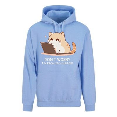 Cat DonT Worry IM From Tech Support Unisex Surf Hoodie