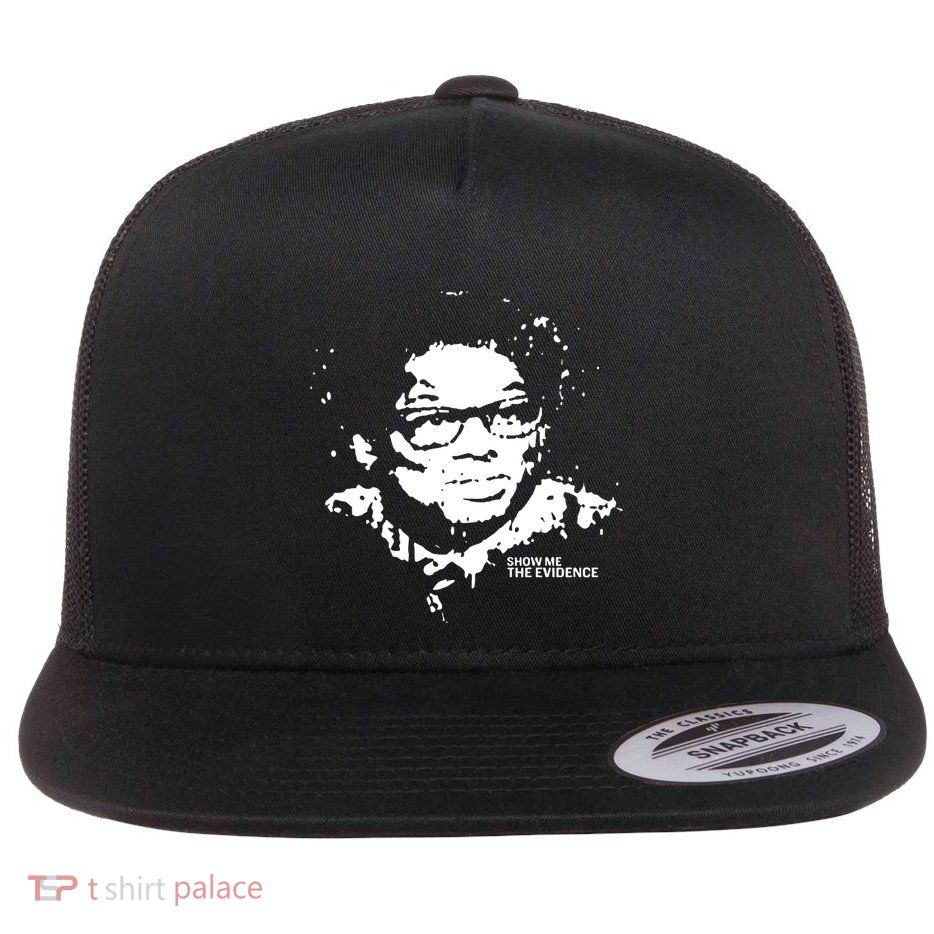 Clifton Duncan Wearing Thomas Sowell Show Me The Evidence Flat Bill Trucker Hat