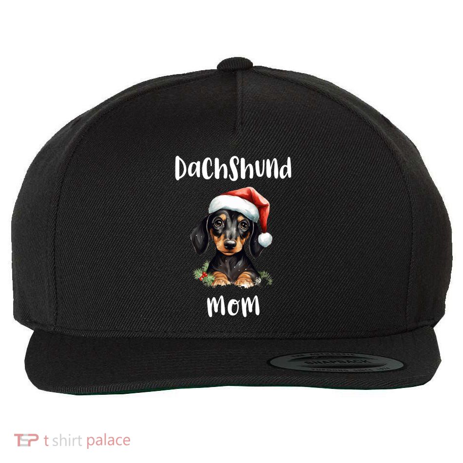 Christmas Dachshund Weenie Mama Vintage Santa Gift Wool Snapback Cap