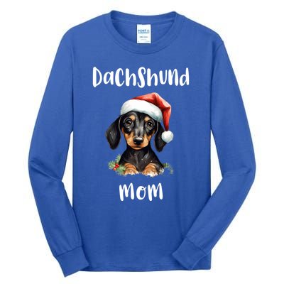 Christmas Dachshund Weenie Mama Vintage Santa Gift Tall Long Sleeve T-Shirt