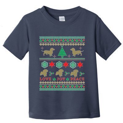 Cute Dachshund Wiener Dog Ugly Christmas Toddler T-Shirt