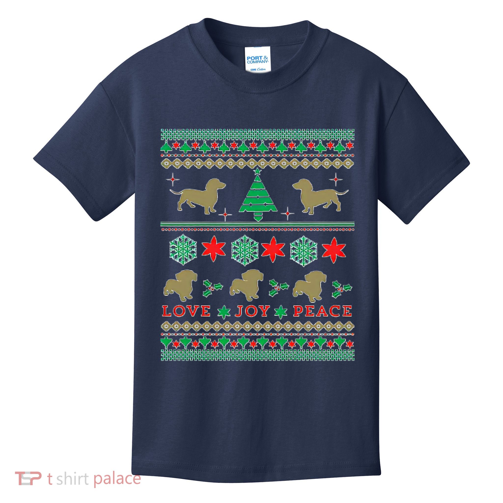 Cute Dachshund Wiener Dog Ugly Christmas Kids T-Shirt