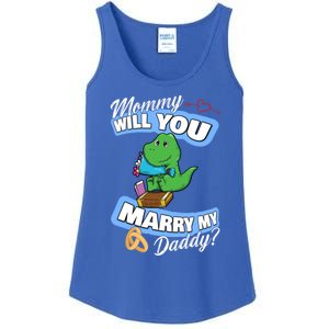 Cute Dino Wedding Offer Mommy Will You Marry My Daddy Funny Gift Ladies Essential Tank