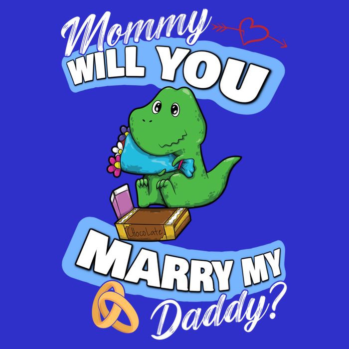 Cute Dino Wedding Offer Mommy Will You Marry My Daddy Funny Gift Premium T-Shirt