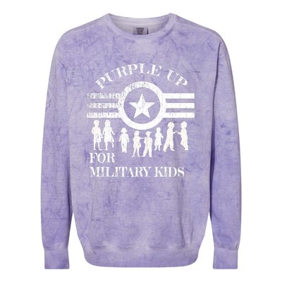 Cool Distressed Wear Purple Military Children Colorblast Crewneck Sweatshirt